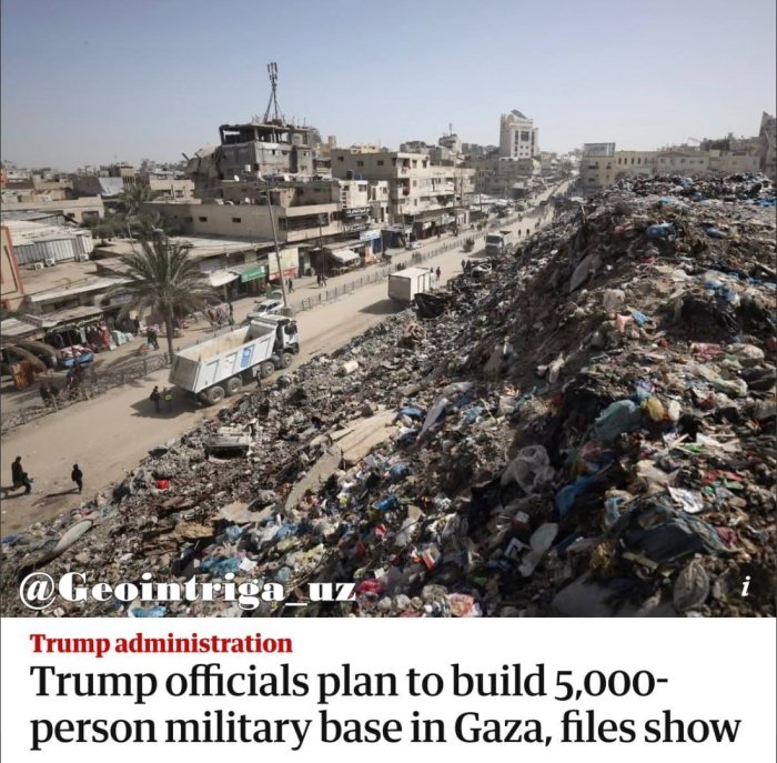  AQSh G‘azoda 5 ming kishilik harbiy baza qurishni rejalashtirmoqda, — The Guardian