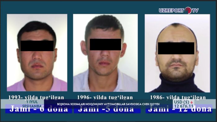 Ўзбекистонда рўйхатдан ўтган машиналарни Тожикистонга олиб ўтиш ва ноқонуний сотиб юбориш билан шуғуланувчи 8 нафар шахс фош этилди