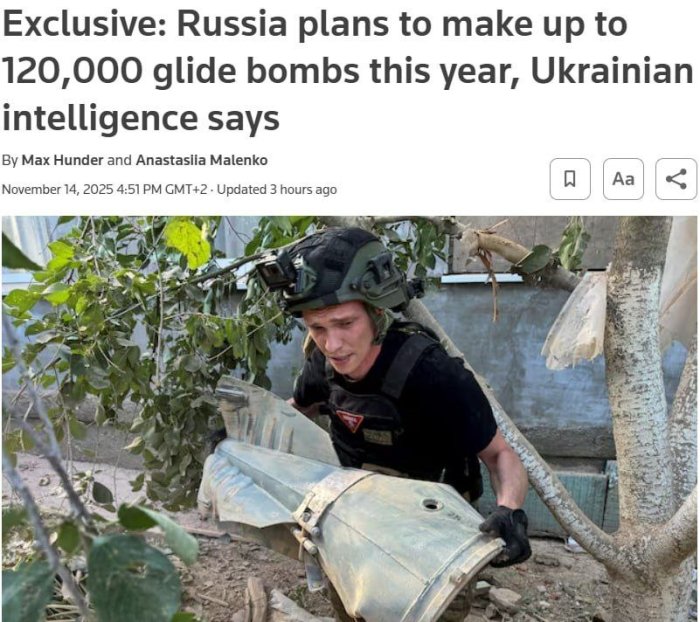 Rossiya yil oxirigacha 120 mingga yaqin aviabomba ishlab chiqarmoqchi — Reuters 