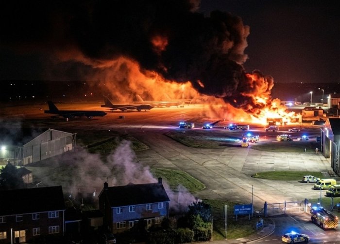 Buyuk Britaniyadagi AQShning bombardimonchi samolyotlari joylashgan bazada yong‘in sodir bo‘ldi