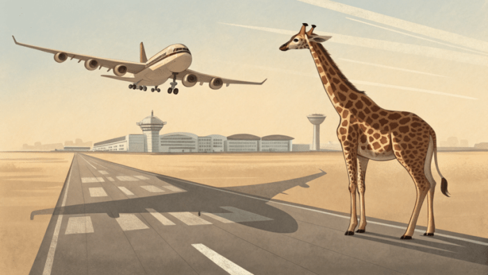 АҚШ самолёти жирафа билан тўқнашиб кетди