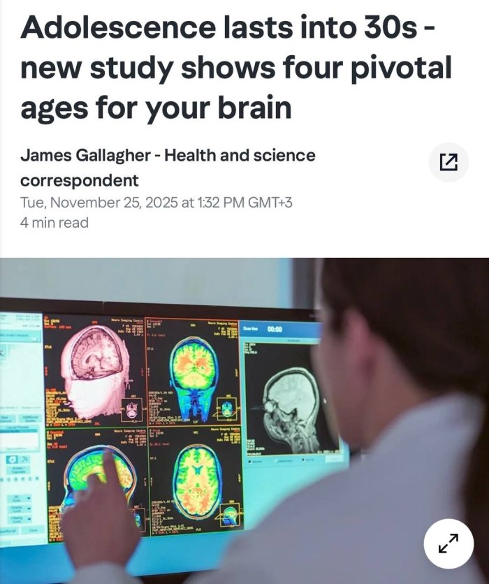 O‘smirlik davri 32 yoshda tugaydi