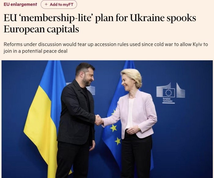 Ukrainaning YEIga soddalashtirilgan a’zoligi g‘oyasi Yevropada xavotir uyg‘otmoqda