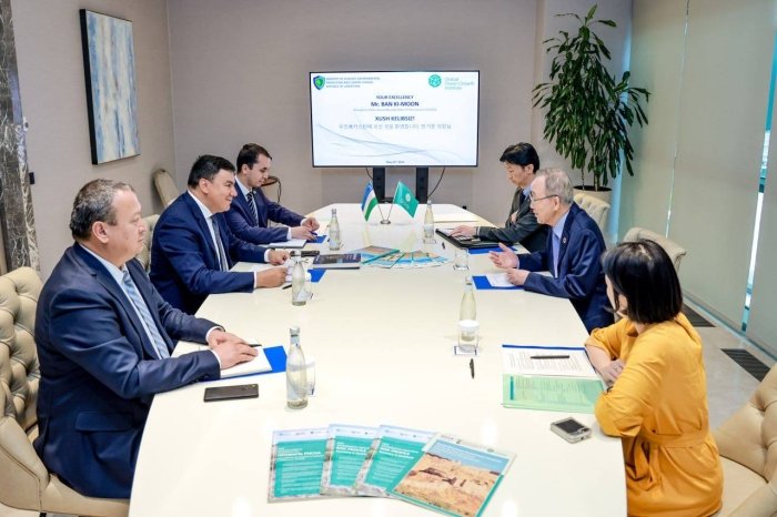 Aziz Abduhakimov GGGI Kengashi raisi Pan Gi Mun bilan hamkorlikni kuchaytirish masalalarini muhokama qildi