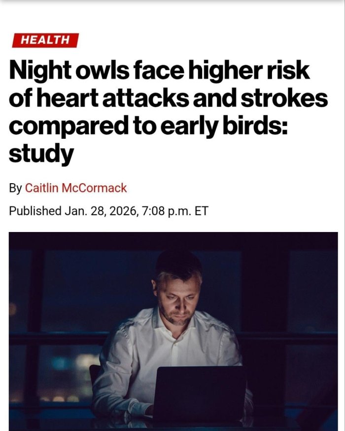 Кечаси ишлаш юрак хуружи хавфини оширади