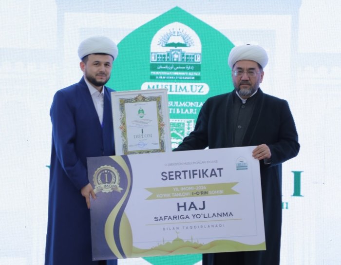 «Yil imomi» g‘olibiga Haj yo‘llanmasi taqdim etildi