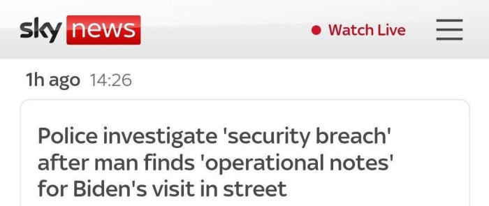 Белфаст Байденнинг Шимолий Ирландияга ташрифи билан боғлиқ махфий маълумотларни топди