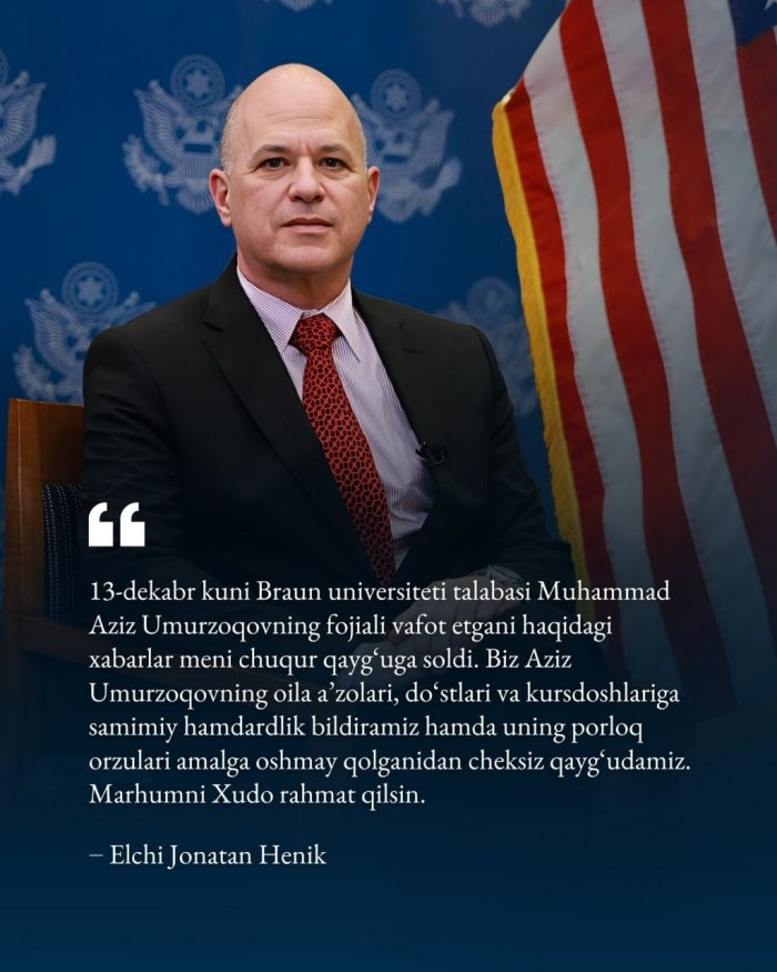  Henik AQShda halok bo‘lgan o‘zbekistonlikning yaqinlariga hamdardlik bildirdi