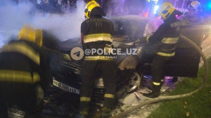 Chilonzor tumanida avtomobil yonib ketdi