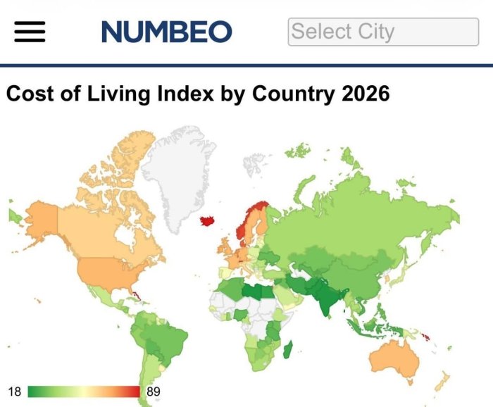  O‘zbekiston yashash xarajati bo‘yicha eng arzon 20 davlat qatoriga kirdi