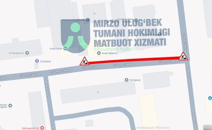 Mirzo Ulug‘bek tumanidagi ta’mirlash ishlari sabab yo‘llarda tirbandlik kuzatilishi mumkin 