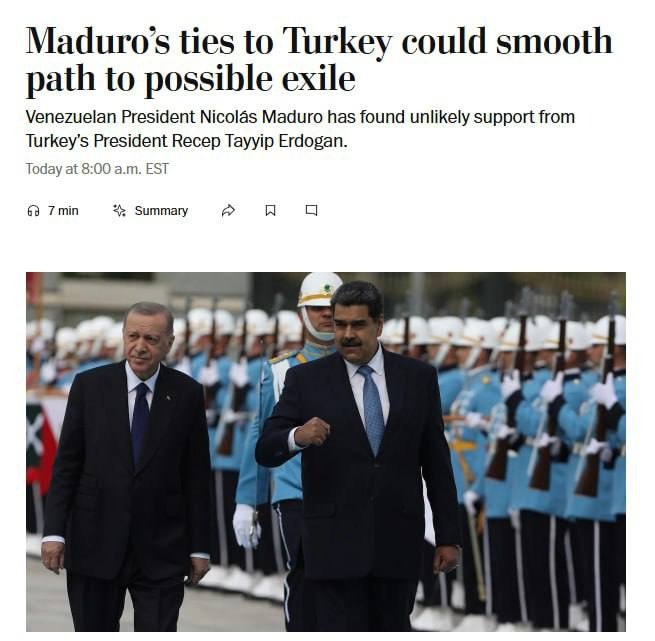 Maduro Turkiyani boshpana sifatida tanlaydimi?