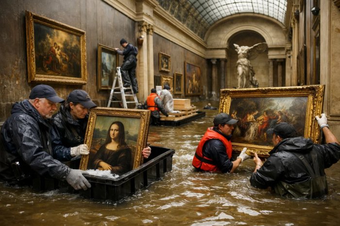 Лувр музейини сув босди