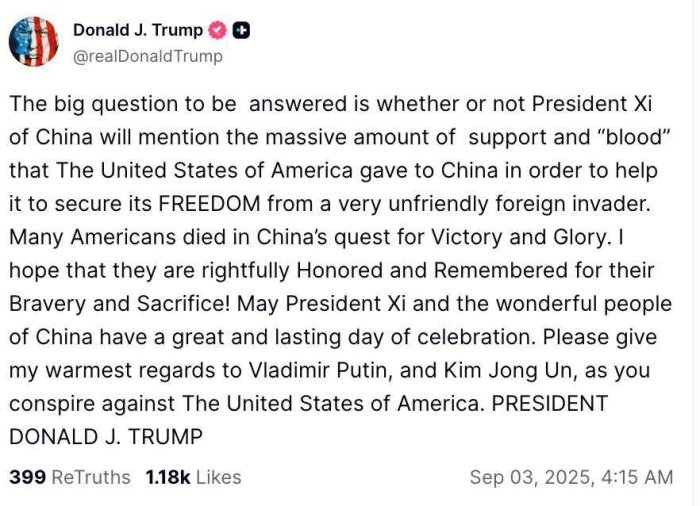 Tramp Rossiya, Xitoy va KXDRni AQShga qarshi fitna rejalashtirishda aybladi