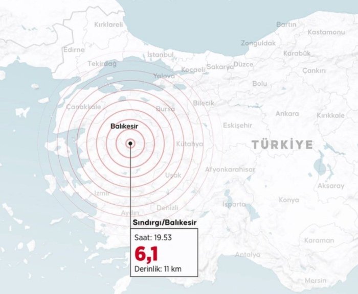  Баликесирда юз берган зилзила оқибатида бир киши ҳалок бўлди