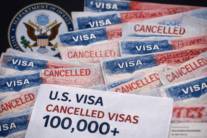 AQSh Davlat departamenti 100 mingdan ortiq vizalarni bekor qildi