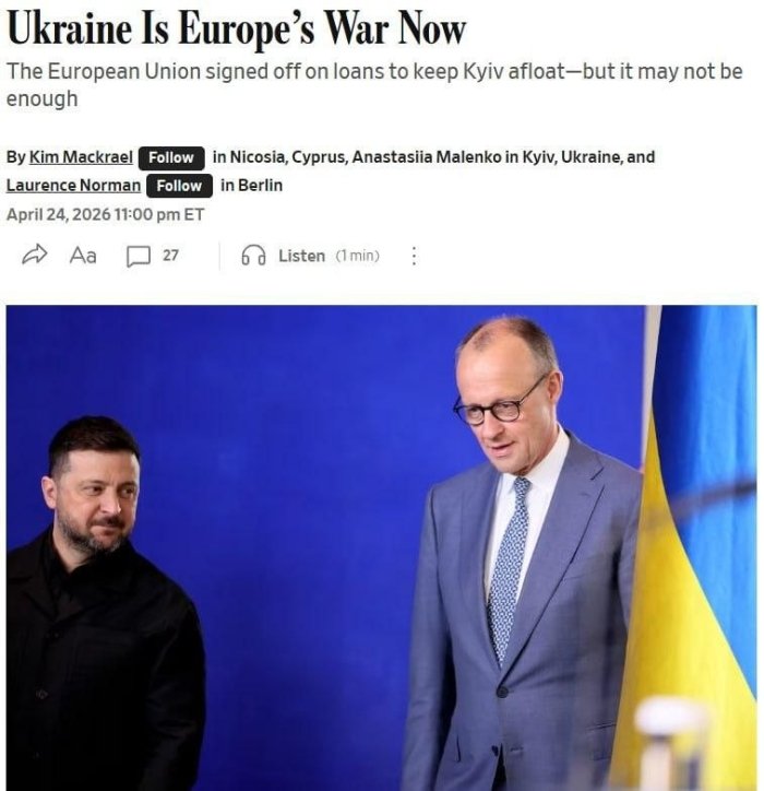 “Украинадаги уруш юки Европа зиммасига ўтди”