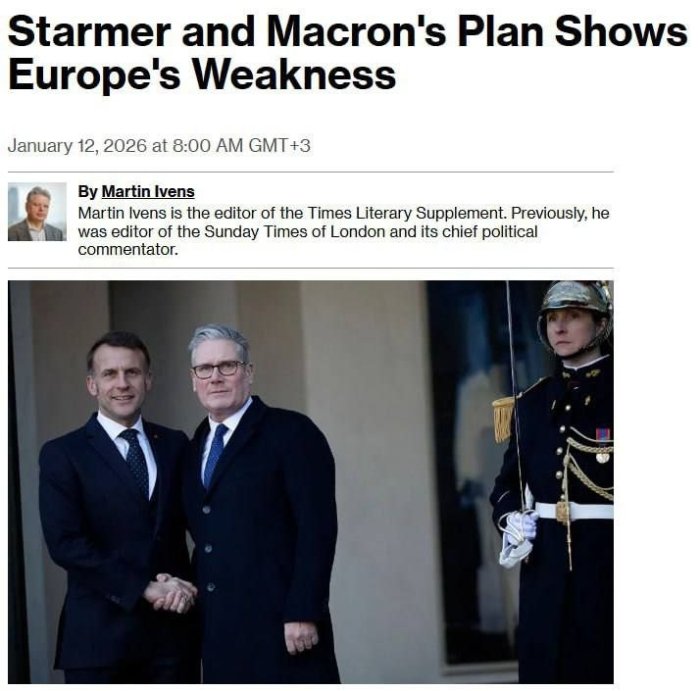 Starmer va Makronning rejasi Yevropaning zaifligini ko‘rsatmoqda