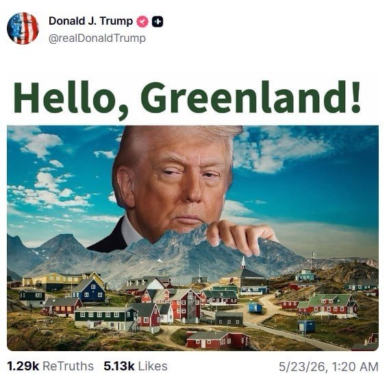 Трамп яна Гренландия ҳақида пост қолдирди
