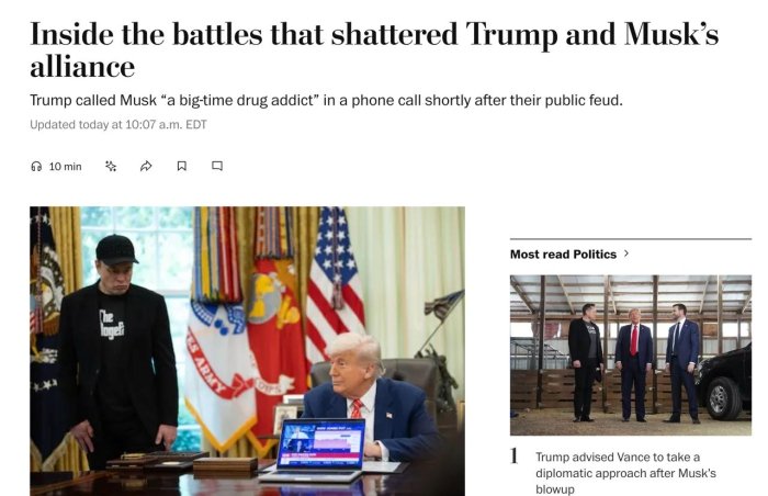 The Washington Post: Tramp Mask bilan ziddiyatdan so‘ng uni «katta giyohvand» deb atadi