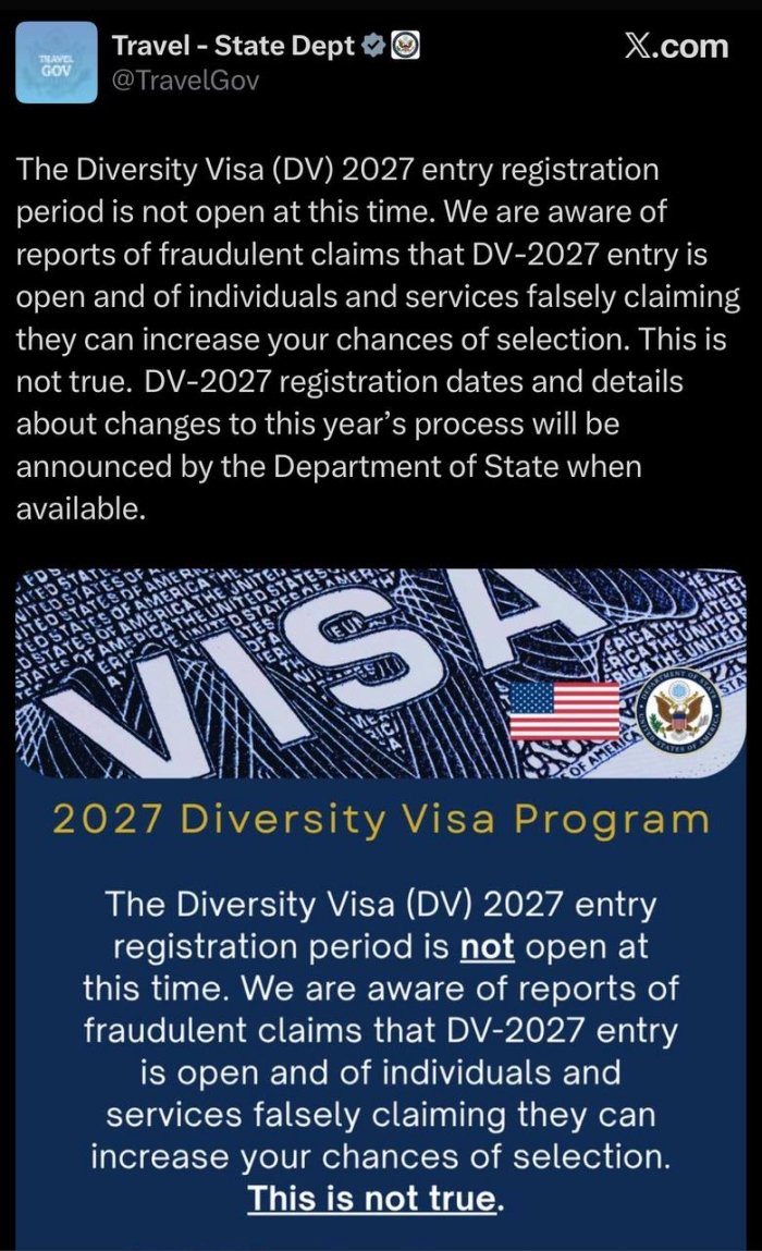 2027 йилги “Грин карта” дастури очилдими?