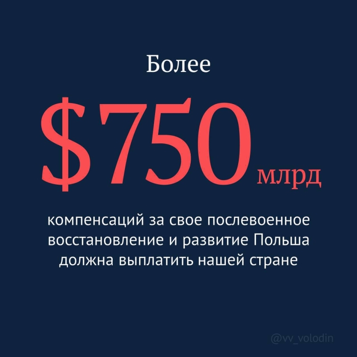 Polsha Ikkinchi jahon urushi natijasida qo‘lga kiritilgan hududlarni qaytarib berishi kerak,- Volodin