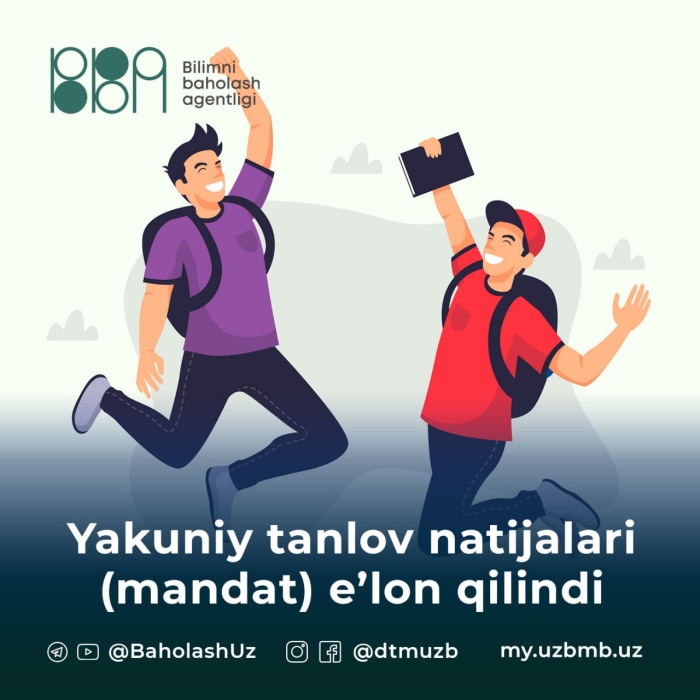 Якуний танлов натижалари (мандат) эълон қилинди
