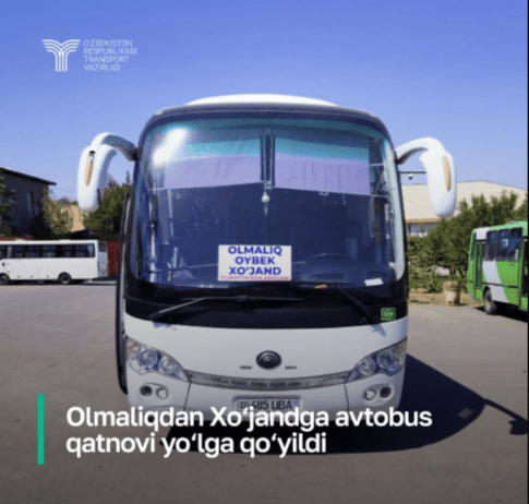 Olmaliqdan Xo‘jandga avtobus qatnovi yo‘lga qo‘yildi