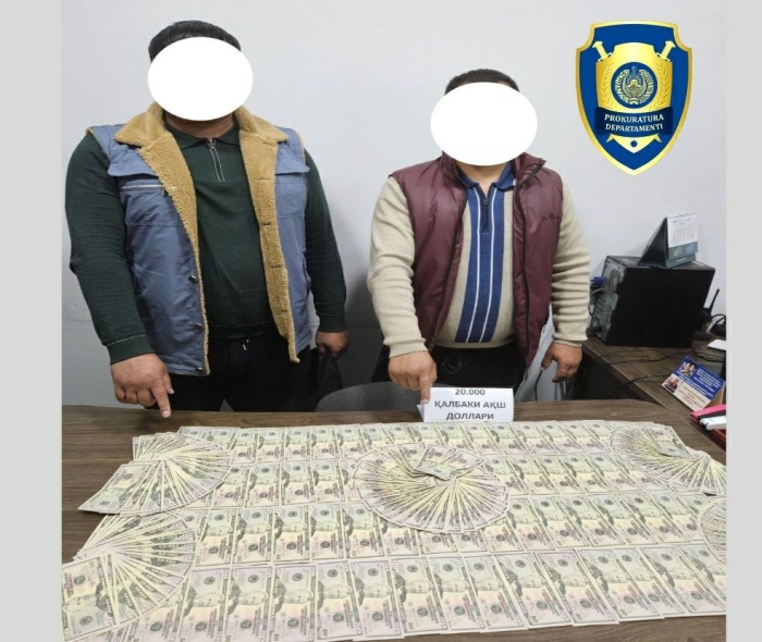 Чилонзор туманида қалбаки 20 000 АҚШ долларларини сотаётган шахслар ушланди