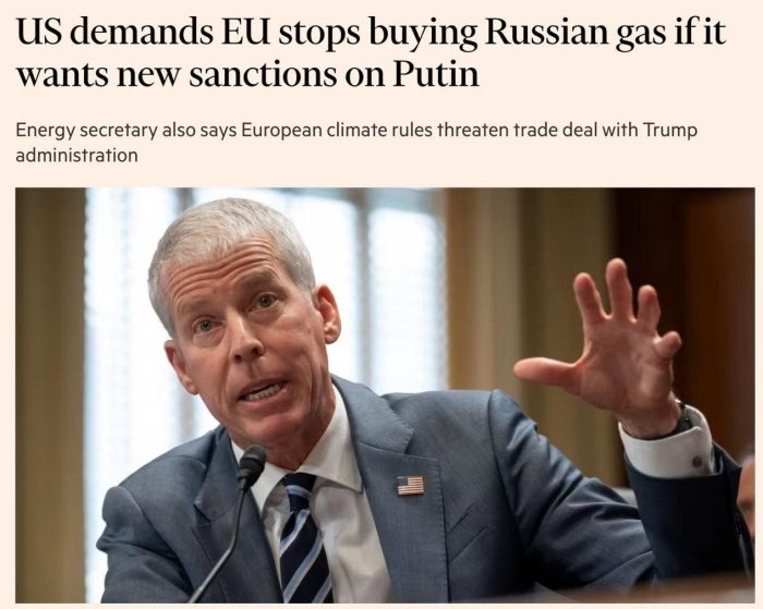 Европанинг Россия нефт ва газидан воз кечиши Вашингтон томонидан Москвага қарши санкциялар жорий этилишига ёрдам беради