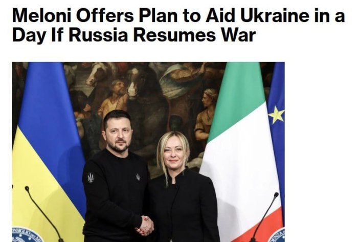 Italiya bosh vaziri Ukrainani NATO'ga qabul qilmasdan, unga xavfsizlik kafolatlarini berishni taklif qildi