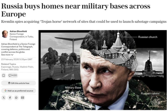 Rossiya Yevropada strategik hududlarga yaqin mulklar sotib olmoqda