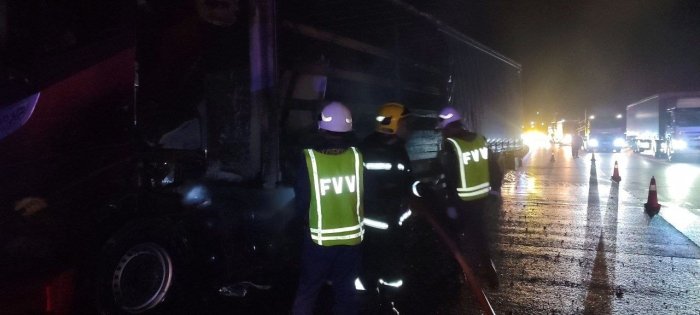 "Qamchiq" dovonida yuk mashinasi yong‘in chiqdi