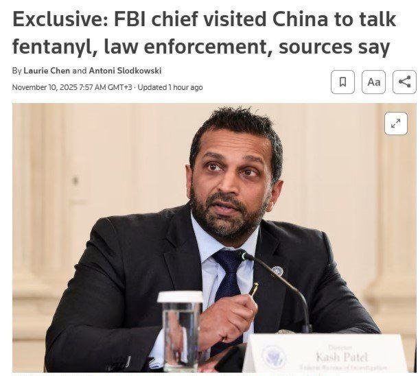 AQSh Federal qidiruv byurosi rahbari kutilmagan tashrif bilan Xitoyga bordi — Reuters