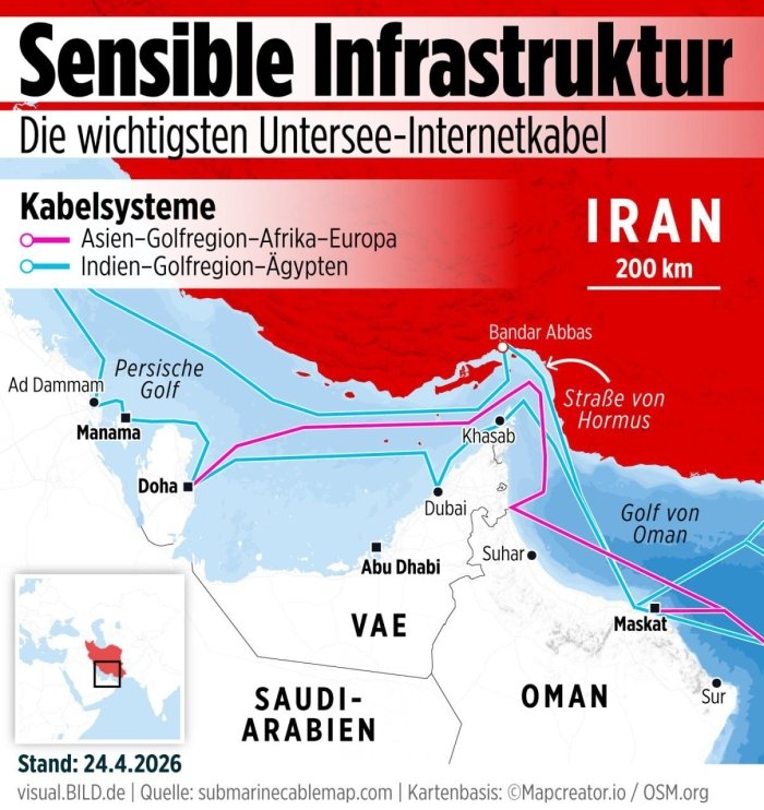 Tehron internet kabellarini uzib qo‘yish bilan tahdid qilmoqda