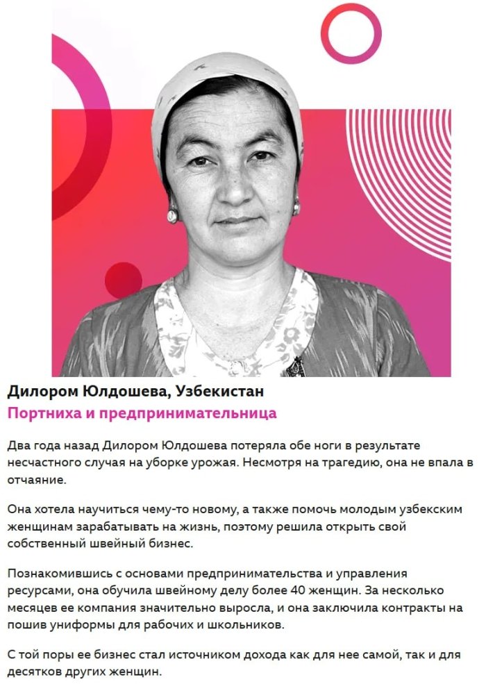 O‘zbek ayoli dunyoning «100 ayoli» ro‘yxatiga kirdi