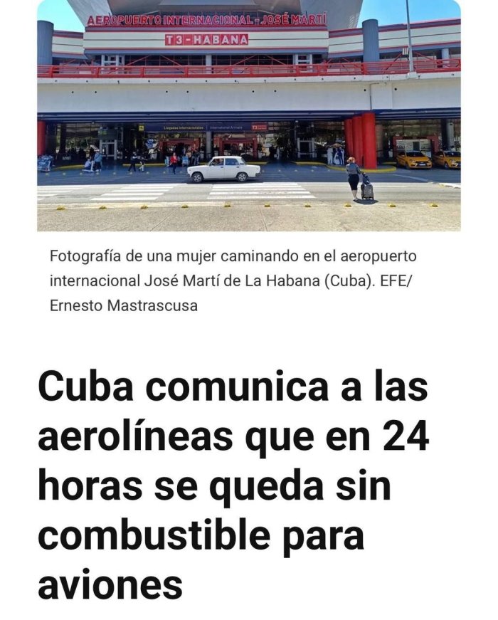  Kuba aviakompaniyalarni aviasiya yonilg‘isi yetishmovchilig  haqida ogohlantirmoqda — EFE
