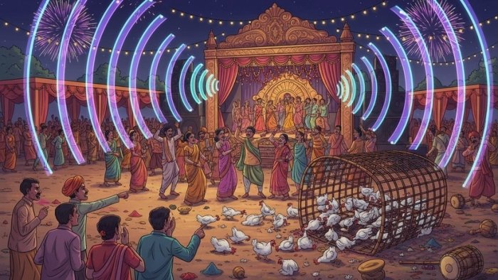 To‘ydagi baland musiqa fojia bilan tugadi: Hindistonda 140 ta tovuq "qo‘rquvdan" halok bo‘ldi