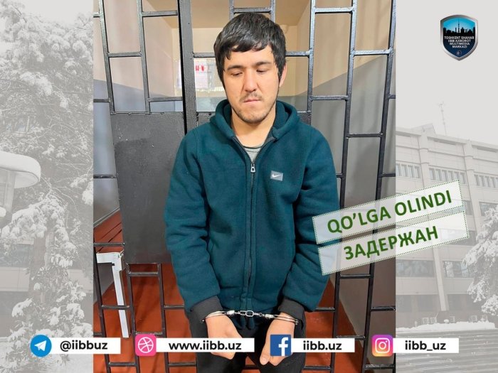 Toshkentda qizning 500 dollarlik telefonini qo‘lidan tortib olib qochgan 1999 yilda tug‘ilgan shaxs qo‘lga olinli