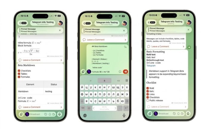 Telegram kengaytirilgan Markdown funksiyasini ishga tushirmoqda
