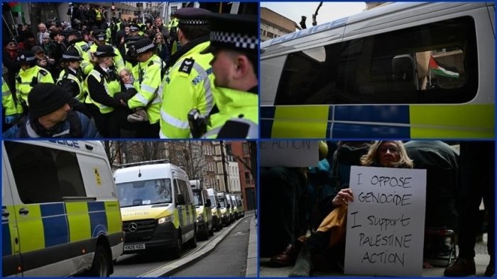 Londonda Falastin aksiyasida 47 faol hibsga olindi