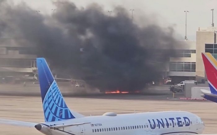 Kolorado aeroportida yo‘lovchi samolyoti yonib ketdi