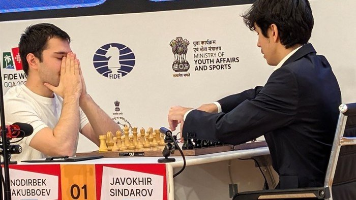 Шахмат бўйича Жаҳон кубоги. Нодирбек Ёқуббоев ва Жавоҳир Синдаров ўртасидаги илк ўйинда дуранг қайд этилди