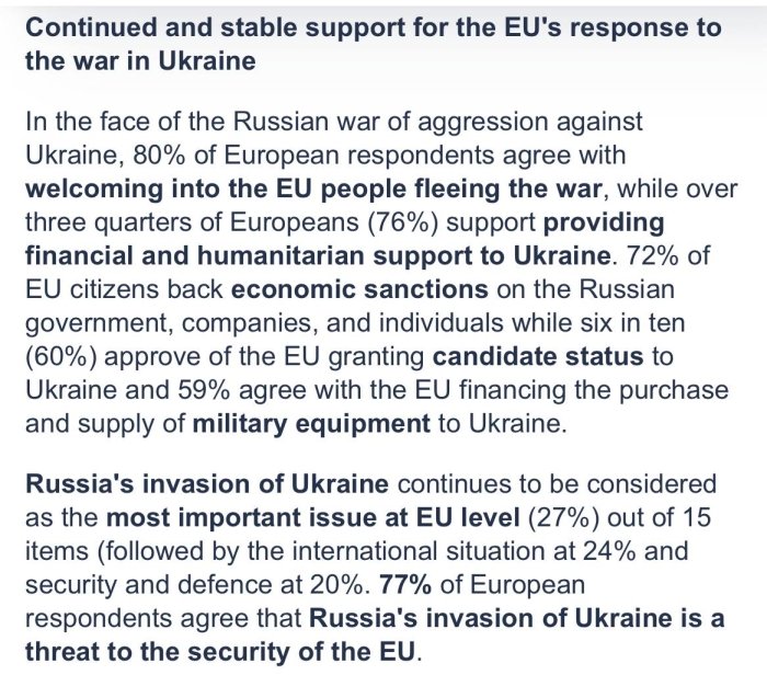 Европаликлар 59 фоизи Украинага қурол етказиб беришни қўллаб-қувватлайди - Eurobarometer сўрови