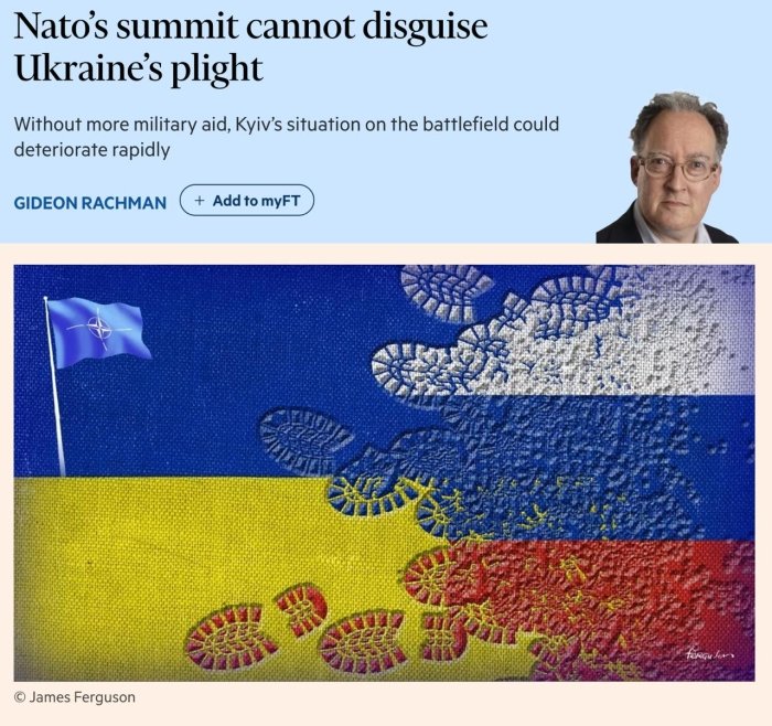 Financial Times: Ғарбда Украина учун «катастрофик мағлубият» ва Одесса йўқотилиши хавфидан хавотирда