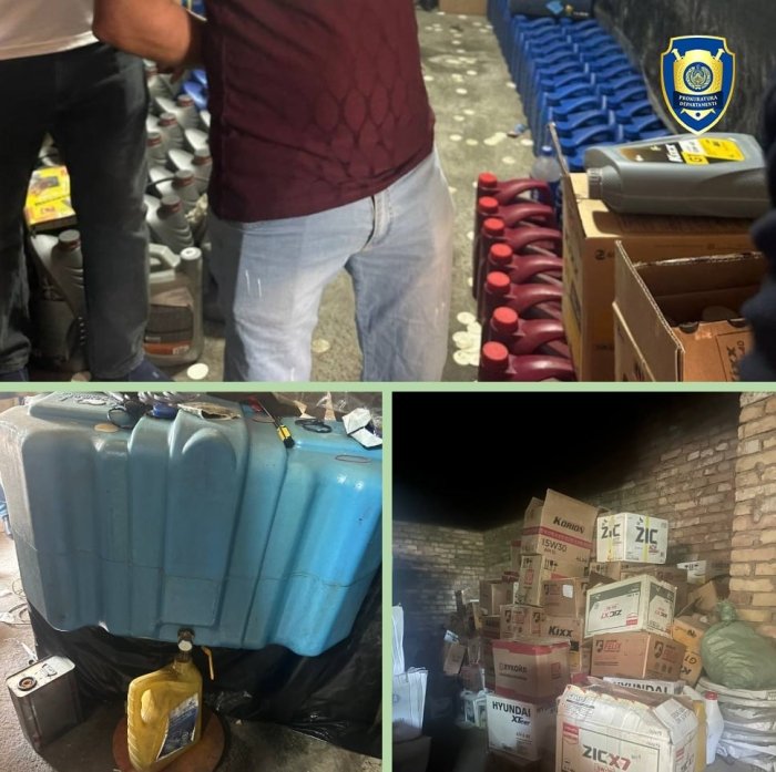 Samarqand shahrida qalbaki avtomobil moylarini ishlab chiqarayotgan yashirin sex aniqlandi