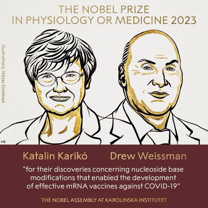 Tibbiyot bo‘yicha 2023 yilgi Nobel mukofoti sovrindorlari e’lon qilindi