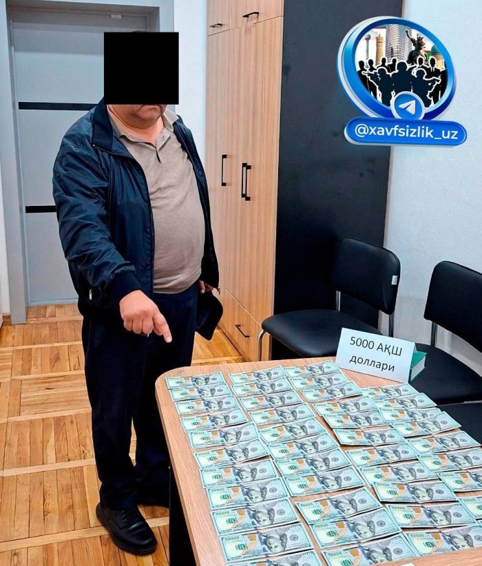 Toshkent shahar Soliq boshqarmasi bosh inspektori qo‘lga olindi