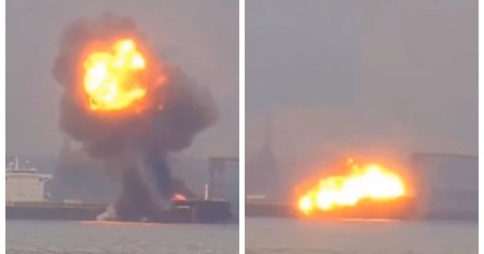 АҚШда Балтимор порти яқинидаги юк кемасида портлаш юз берди