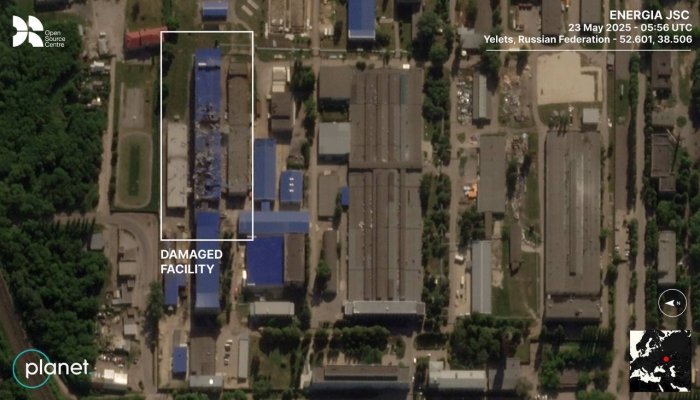 Липетск вилоятидаги заводга Украина ҳужумининг оқибатлари сунъий йўлдош тасвирларида акс этди